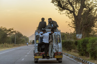 Unterwegs auf der NH248 von Jaipur, Indien